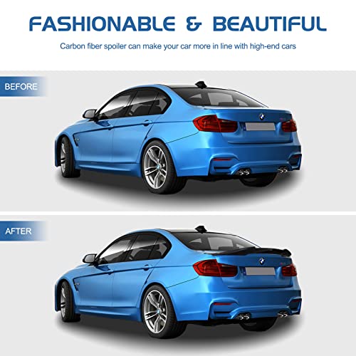 Auraroad Rear Spoiler Wing Compatible With Bmw E90 3 Series Sedan 2006-2011& E90 M3 Sedan 2008-2012 Trunk Spoiler Wing Abs Carbon Fiber Style,Will Not Fit For 2-Door Or Wagon Models #TOP4