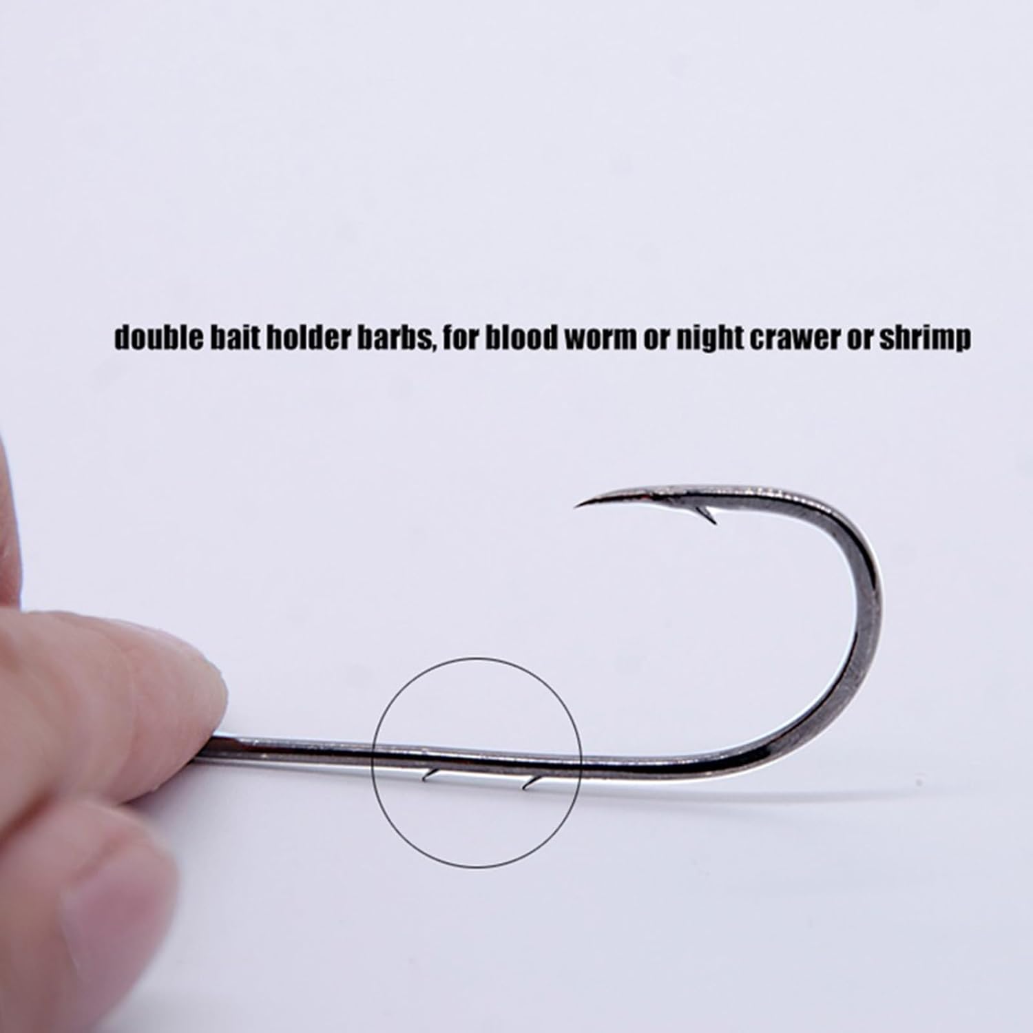 GRFIT Fishing Hooks Fishing Gear 50pcs/lot Long Shank Fishing Hook for Fishing Live Bait with Double Bait Barbs High Carbon Steel with Anti-Rust Fishhooks Fishing Tackle (Color : Fishhooks-4-0)