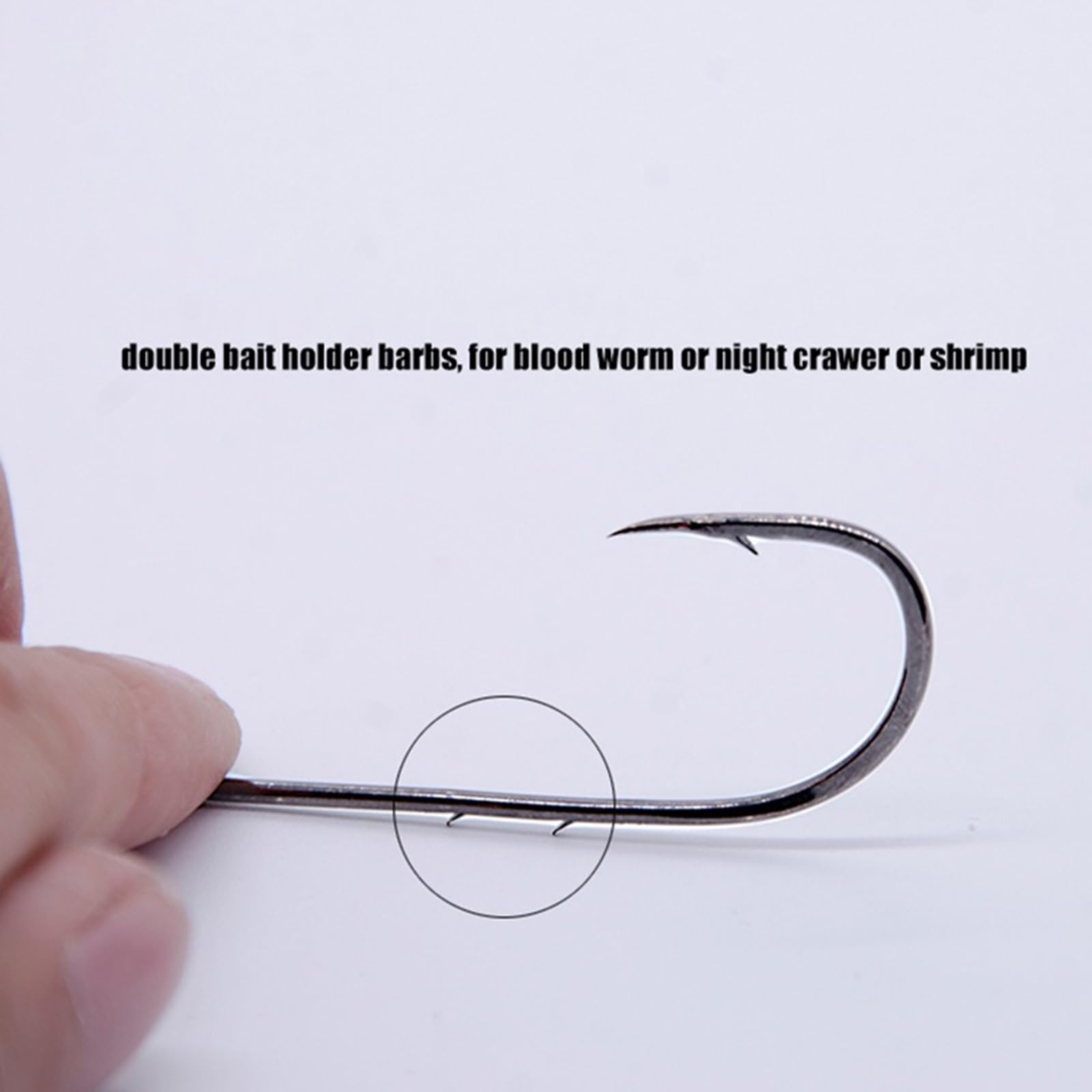 Ami da Pesca 50 pz/lotto gambo lungo amo da pesca for la pesca di esche vive con doppia esca barbe in acciaio ad alto tenore di carbonio con ami antiruggine Gancio da Pesca ( Color : Fishhooks-4-0 )