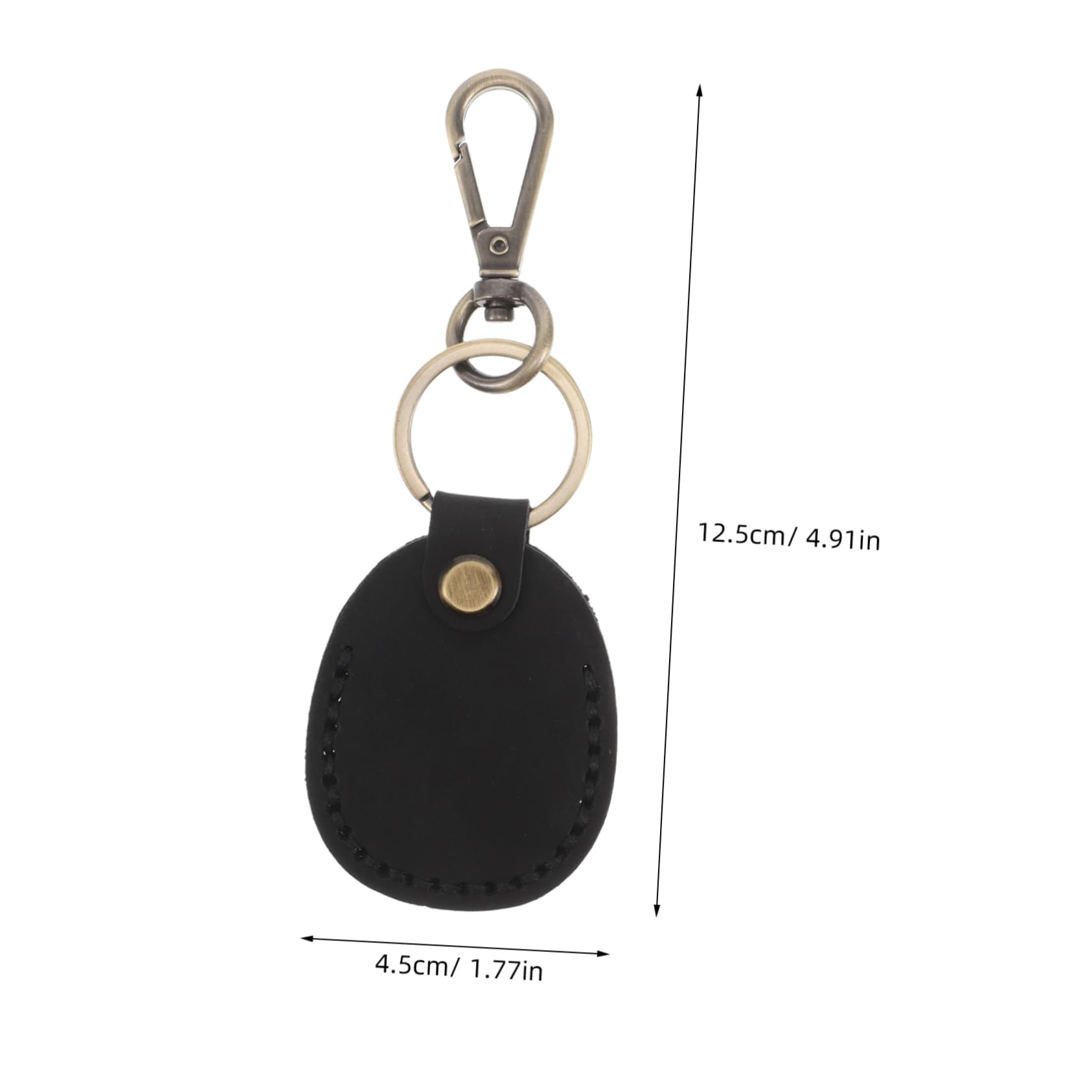 Abaodam Pu Access Card Holder Bag Suede Keychain Tag Holder for Residential Water Drop Shape
