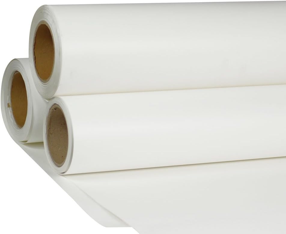 JKRO 24" x 5 Yard HTV White Printable Heat Transfer Vinyl Roll Iron On Vinyl Film for T-Shirt Fabric Coats Cap Fabric Bags Pillowcase Leather Bag（Using ECO Solvent Ink）