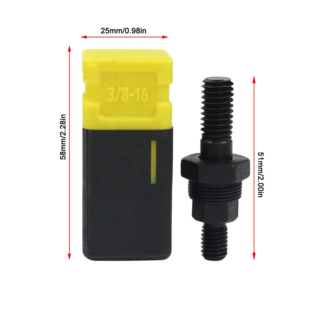 Steel Rivet Nut Gun Mandrel and Nose Piece (3/8-16) Replacement Mandrel Rivet Nut Gun Tool Accessary with Box for Storage