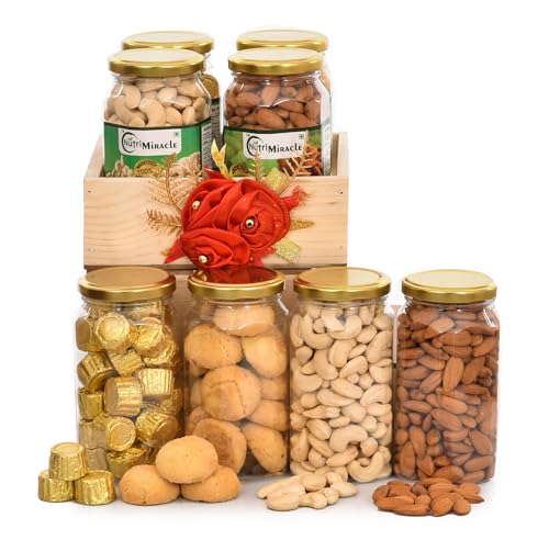 Image of NUTRI MIRACLE Chocolates With Rakhi | Bhaiya Bhabhi Rakhi Set With Gift | Gift For Sister On Rakshabandhan | Combo Gift Set With Dry Fruits And Chocolates | Return Rakhi Gifts