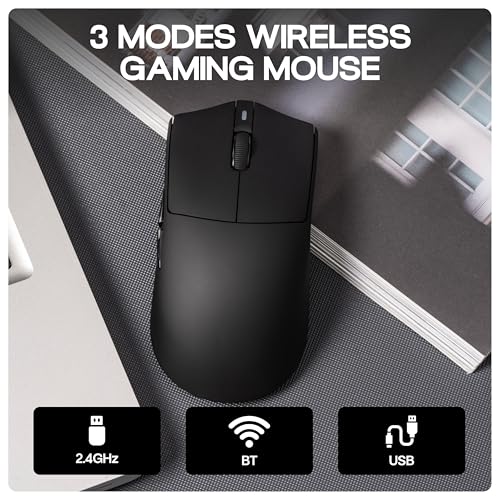 MechLands AJAZZ AJ139P V3 MC Wireless Mouse with Charging Base, 3 Modes Gaming Mouse with 800mAh Battery, Adjustable 24,000 DPI, PAW3311 Sensor, 1000 Polling Rate, 69g Lightweight, Win/Mac (Black) - Image 6