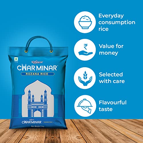 Image of Kohinoor Charminar Rozana Basmati Rice, 5 Kg | Daily Use Basmati Rice, Aromatic & Flavorful Long Grain Rice (Pack of 3)