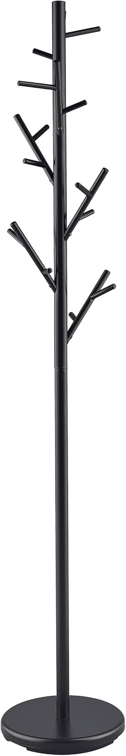 Coaster Home Furnishings - Clover - Metal - 18-Hook Freestanding Vertical Stand with Twig-Look Silhouette, Angle Pegs & Heavy Duty Base - Entryway - 69-Inch - Black - 900897