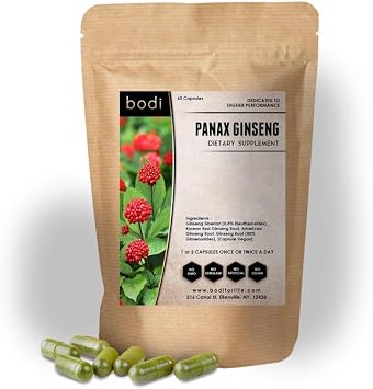 bodi Panax Ginseng Capsules 100% Pure Natural Hand Crafted 60 Capsules