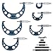 Proster 6 PCS Mikrometersatz 0-150mm Premium Außenmikrometer Mikrometerschraube 0,01mm Präzision Nonius-Skala Bügelmessschraube mit Hartmetallspitzen
