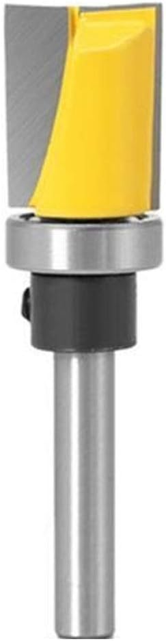 Zkenyao-Router Bit 1/4" 6mm Shank Pattern Bit Flush Trim Bit Straight Bit with Bearing Hinge Mortising Router Bit Wood, Use Safety Reliable (Cutting Edge Length : 6PCS 6mm Shank)