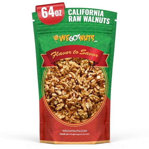 California Raw Walnuts- 4 Pounds, Resealable Package-Fresh, No Shell, Unsalted-All Natural Dry Halves and Chopped Pieces-For Snacking, Kids, Baking Brownies, Diet- Kosher Certified- by We Got Nuts - Image 3
