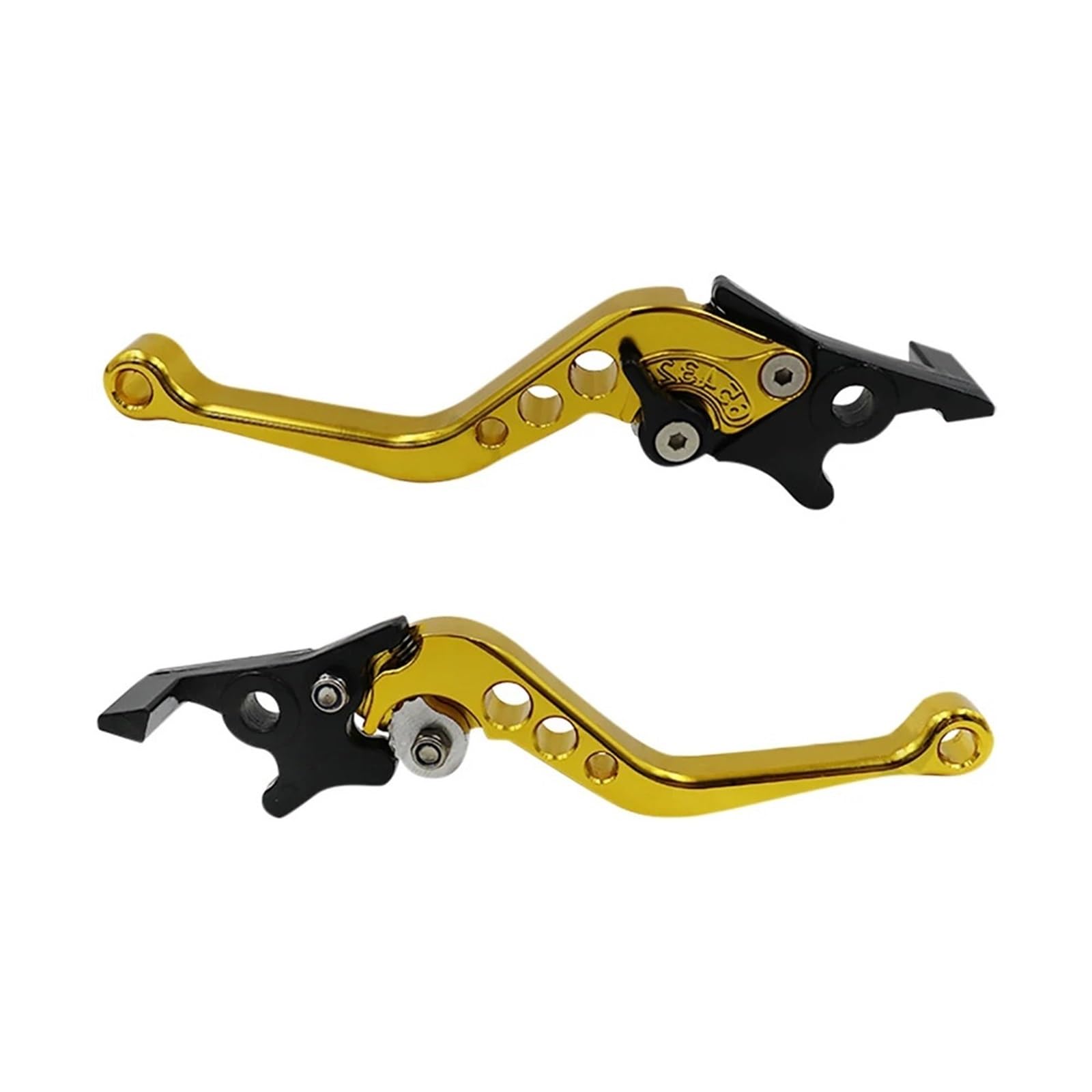 Onmaweyb Gold Brake Clutch Lever Bike 2 Pcs Universal Cnc Alloy Motorcycle Brake Handle Adjustable Size Moto Motorbike Modification Clutch Drum Lever(Gold)