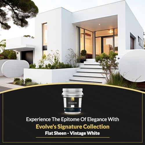 EVOLVE Signature Paint & Primer: Luxury Paint & Primer for Indoor & Outdoor Surfaces, Minimal Odor, Flat Sheen (5 Gallon, Vintage White) - Thumbnail 2