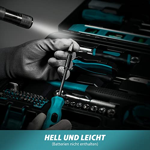 ALEAPOW Werkzeugkoffer, 102-tlg Haushalts Werkzeugset, mit Schraubenschlüssel, Hammer, Zange, Schraubendreher und Gängigen Werkzeugen, Ideal für Werkstatt und Haushalt, MTH100 Blau - 7