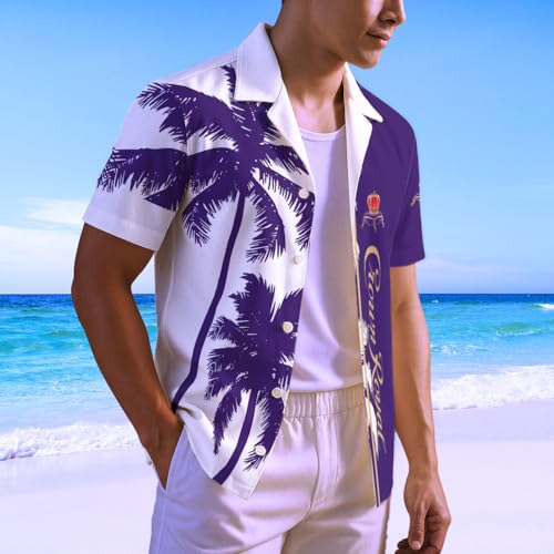 Alcohol Beach Shirt for Men, Drinking Hawaiian Short Short Sleeve, Casual Button Up Shirt2