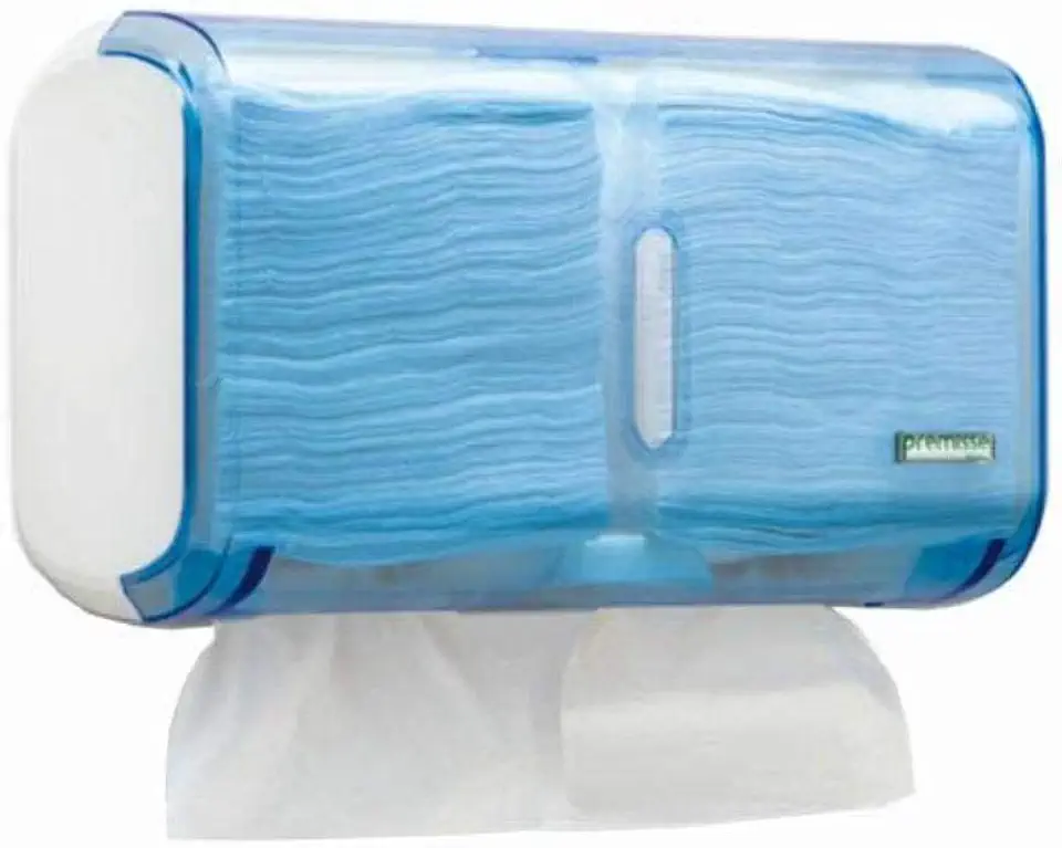 Dispenser para Papel Toalha Interfolhado Premisse Urban Glass, Azul