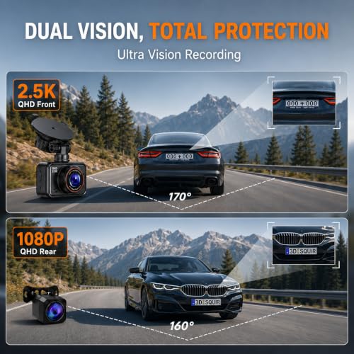 2.5K+1080P Dual Camera Dash Cam