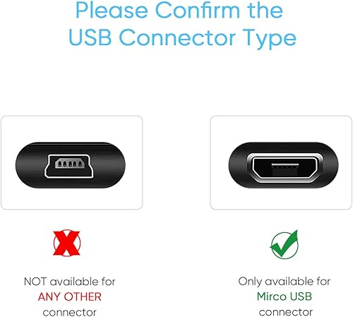 Miniatura 5 de YQMAJIM Cable de alimentación para cámara de salpicadero, cable de alimentación de carga micro USB de 11 pies para cámara de salpicadero de