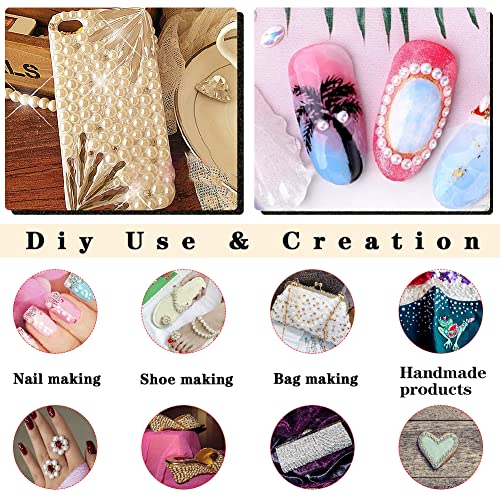 5700 Pcs Half Pearls For Crafts,Nail Pearls For Nails Art For Crafting Diy Accessory,Flatback Pearls Gems For Makeup,White Neatly Organized Craft Pearls For Artists Creative (2/3/4/5/6/8/10Mm) #TOP4