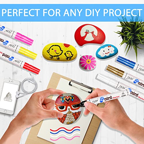 Permanent Paint Pens 2 Pack Black Paint Markers Oil Based Paint Pen Never Fade Quick Dry For Metal, Rock Painting, Rubber, Ceramics, Wood,Plastic, Fabric, Canvas, Glass, Mugs, Diy Craft #TOP3