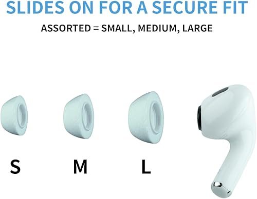 Miniatura 8 de Comply TrueGrip | Puntas de repuesto de espuma viscoelástica prémium para Apple AirPods Pro 1 y 2 | Comodidad mejorada, ajuste seguro, aislamiento