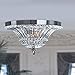 Elegant Designs FM1002-CHR 2 Light Glass Ceiling Light Glacier Petal Flushmount, Chrome