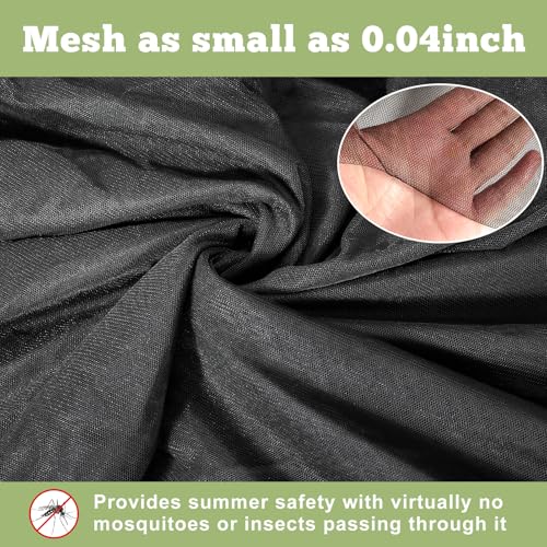 7.5-11 ft Patio Umbrella Mosquito Net with 6pcs Sandbags,Adjustable Patio Screen Mesh with Zipper,Canopy Umbrellas Mosquito Netting Table Screen for Outdoor Umbrellas and Patio Tables,No Support Frame