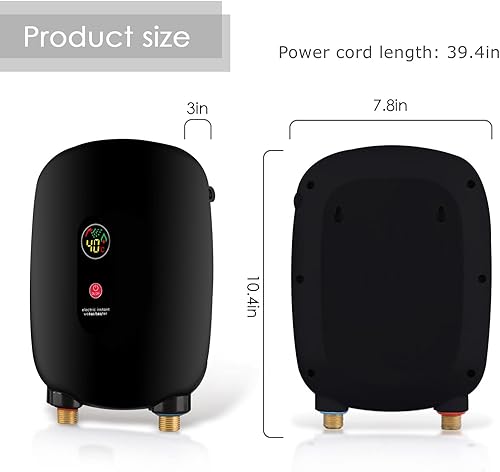 Miniatura 4 de Calentador de agua eléctrico sin tanque de 110 V 3000 W para debajo del fregadero bajo demanda calentador de agua caliente instantáneo para cocina