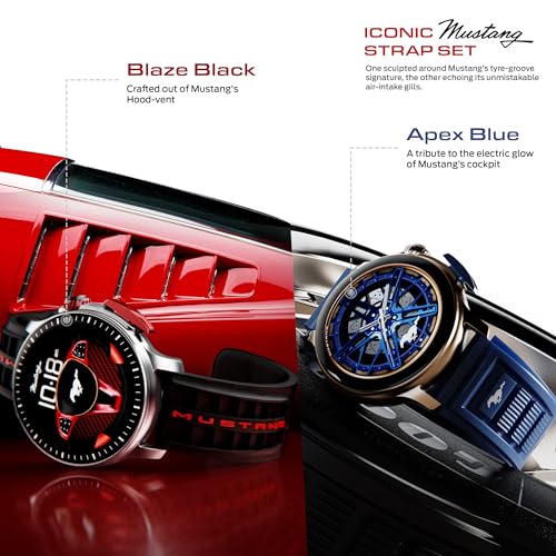 Image of GOBOULT Mustang Racer Smart Watch 1.43'' AMOLED Display, Rotating Bezel, BT Calling, 150+Watchfaces, 500 Nits Brightness, AI Voice Assistant, SpO2 Monitoring, 120+ Sports Mode (Apex Blue)