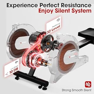 Rowing Machine, Magnetic Rowing Machine for Home, Upgraded 32-Levels Quiet Resistance with Smart Electronic Knob, 350 LBS Weight Capacity, Compact Rower Machine Easy Assembly, App Supported
