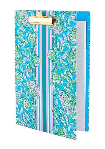 Lilly Pulitzer Clipboard Folio with Notepad and Pocket, Cute Padfolio with 60 Page Lined Notepad, 12.75" x 9.25" Document Organizer for Women, Chick Magnet