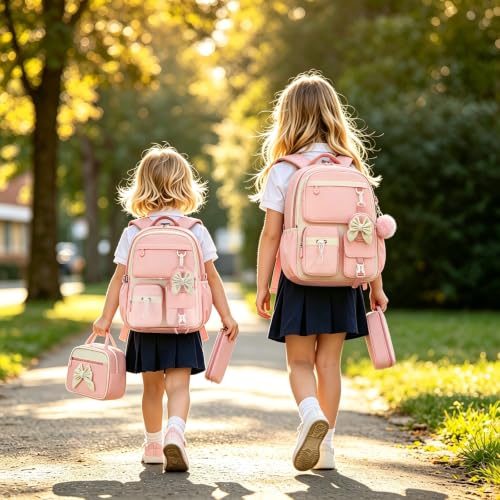Kids Backpack for Girls, School Backpack with Lunch Box Set, Ages 5-12 by Generic - Used condition - Image 2