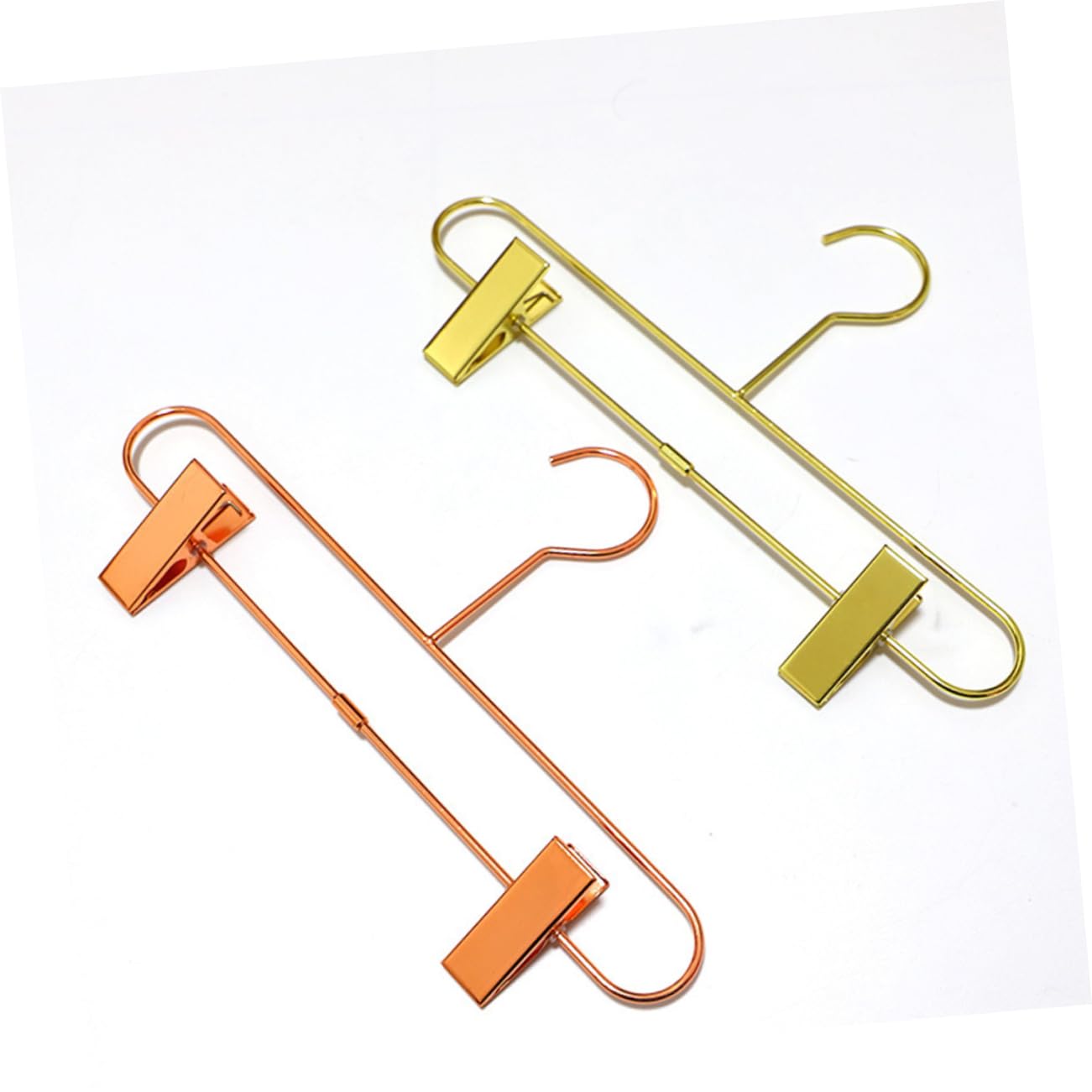 MUCKLILY Retractable Metal Pants Rack Multi Function Drying Hanger with Non Slip Arms for Space Saving Storage Closets for Adult Pants Socks Golden