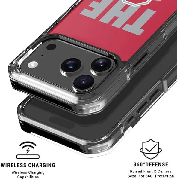 Skinit Clear Phone Case Compatible with iPhone 17 Pro Max - Officially Licensed Ohio State University The Ohio State Buckeyes Design