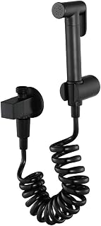 Pulverizador de bidé for inodoro, grifo de bidé de limpieza en frío individual montado en la pared negro mate de latón con manguera de ducha telescópica de 1,5 m, tipo a (Color : Type B)