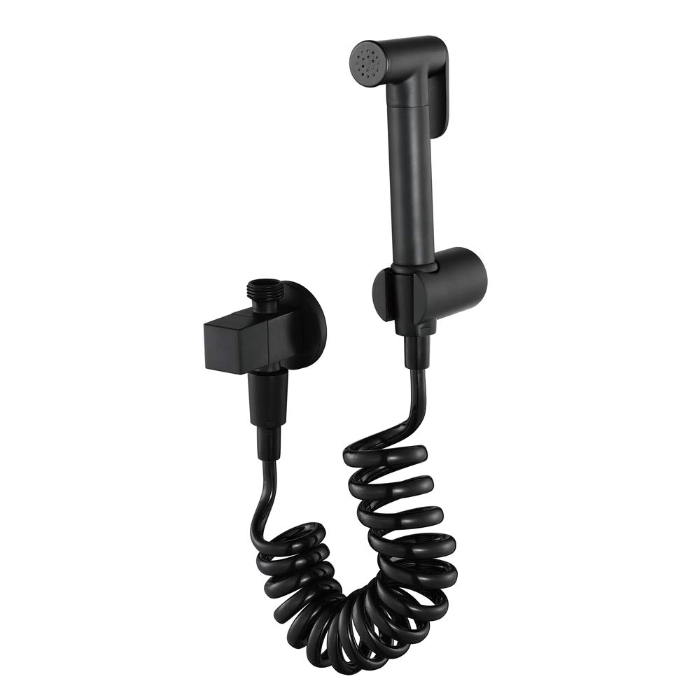 Spruzzatore per Bidet Set soffione Doccia Freddo Singolo in Ottone Nero per sciacquone del Bagno, Vasca per Animali Domestici e igiene Personale,B