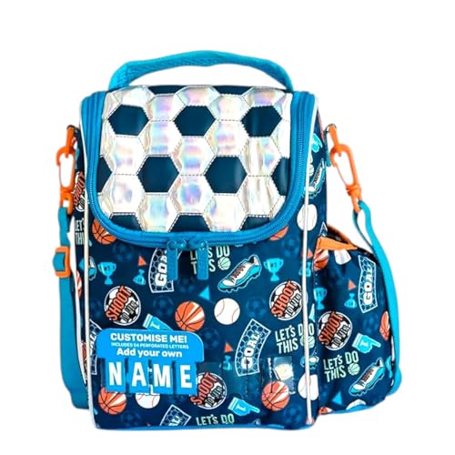 Image of Kids Double Decker Cooler Insulated Lunch Bag Large Tote for Boys, Girls, Men, Women, with Adjustable Strap (football-ln-bag-03)