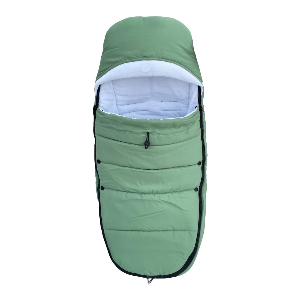 Brogtorl Universal Stroller Footmuff - Compatible with Babyzen YOYO/YOYO2, Stokke YOYO3 and Bugaboo, Windproof and Insulating Fabric, Easy Cleaning, Green, Modern