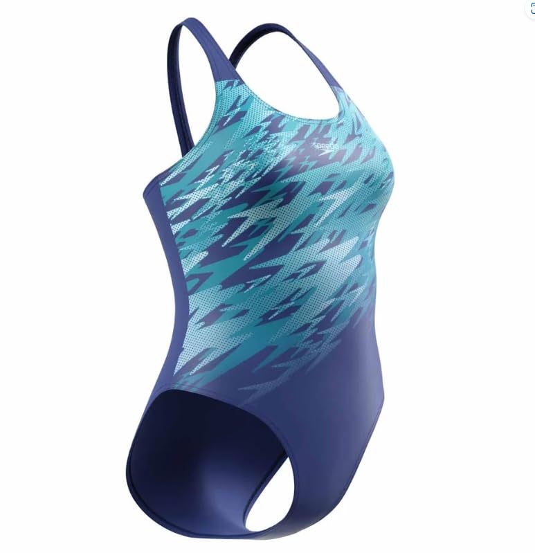 Speedo Hyperboom - Bañador para mujer, diseño de espalda muscular, color azul