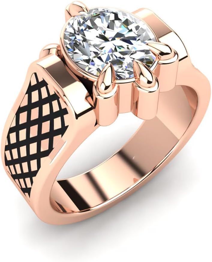 10K 14K 18K Gold Lab-Grown Moissanite Ring for Men 1-3CT Oval Cut Lab-Grown Moissanites Wedding Engagement ring for Men