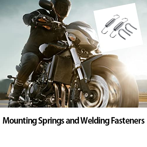 Auspuff Federn,Auspuff Feder,Motorrad Auspuffrohr Drehfeder,2 Stücke 65Mm Edelstahl Drehbare Montage Auspuff Federn Motorrad Auspuff Verbindungsrohr Federn Mit Fedea Für Motorrad Roller