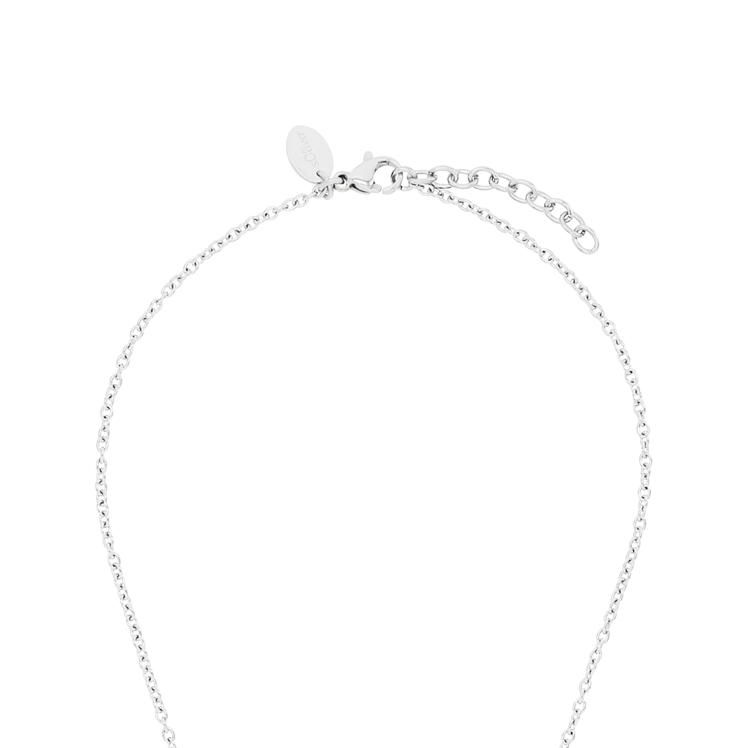 s.Oliver Kette mit Anhänger Edelstahl Mädchen Kinder Halsschmuck, mit Glas, Herz, Kommt in Schmuck Geschenk Box