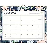 AT-A-GLANCE 2023-2024 Academic Wall Calendar, Simplified by Emily Ley, Monthly, 15" x 12", Medium, Unruled Daily Blocks, Navy Floral (EL12-707A)