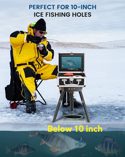 Eyoyo Underwater Fishing Camera Panner Positioner 360° Degree Rotation Tripod for Ice Fishing w/Remote Control Metal Housing, Applicable to Ice Holes Smaller Than 10 inch