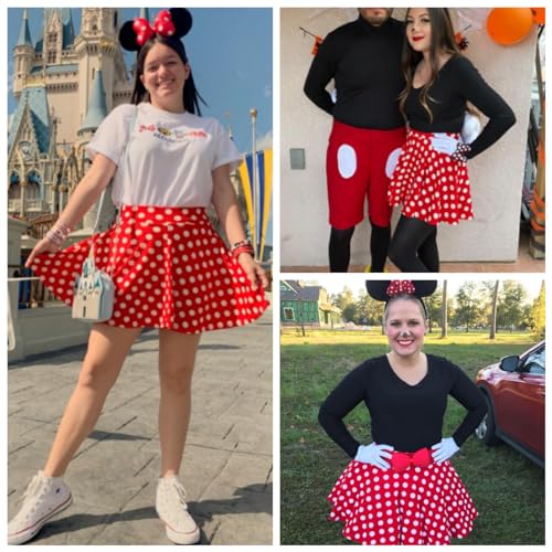 PUKAVT Women's Basic Casual Skirts A-Line Mini Flared Stretchy Skater Party Skirt4