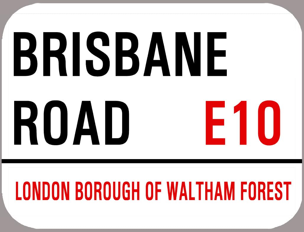 Yelacecca Brisbane Road Leyton Orient Metal Street Sign Decoration Props Plaque 8X12 Inch