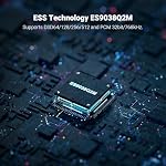 Fosi Audio DS1 DSD512 HiFi USB C DAC ES9038Q2M Mini Audio Headphone Amp Adapter Supports 32bit/768kHz with 4.4MM and 3.5MM Dual Headphones Outputs