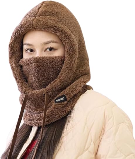 Hooded Fleece Ski Mask – Windproof Winter Balaclava Face Cover with Thermal Hood & Neck Scarf for Men & Women, Cold Weather Outdoor Gear for Skiing, Snowboarding, Cycling & Hiking-image-42