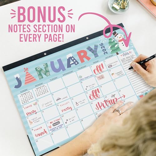 Image of Hadley Designs Large Teacher Desk Calendar 2026-2027 - Desktop Calendar 2026, 18-Month Academic Desk Calendars for School, Home & Office, Cute Classroom Must Haves, Back to School Teacher Gifts