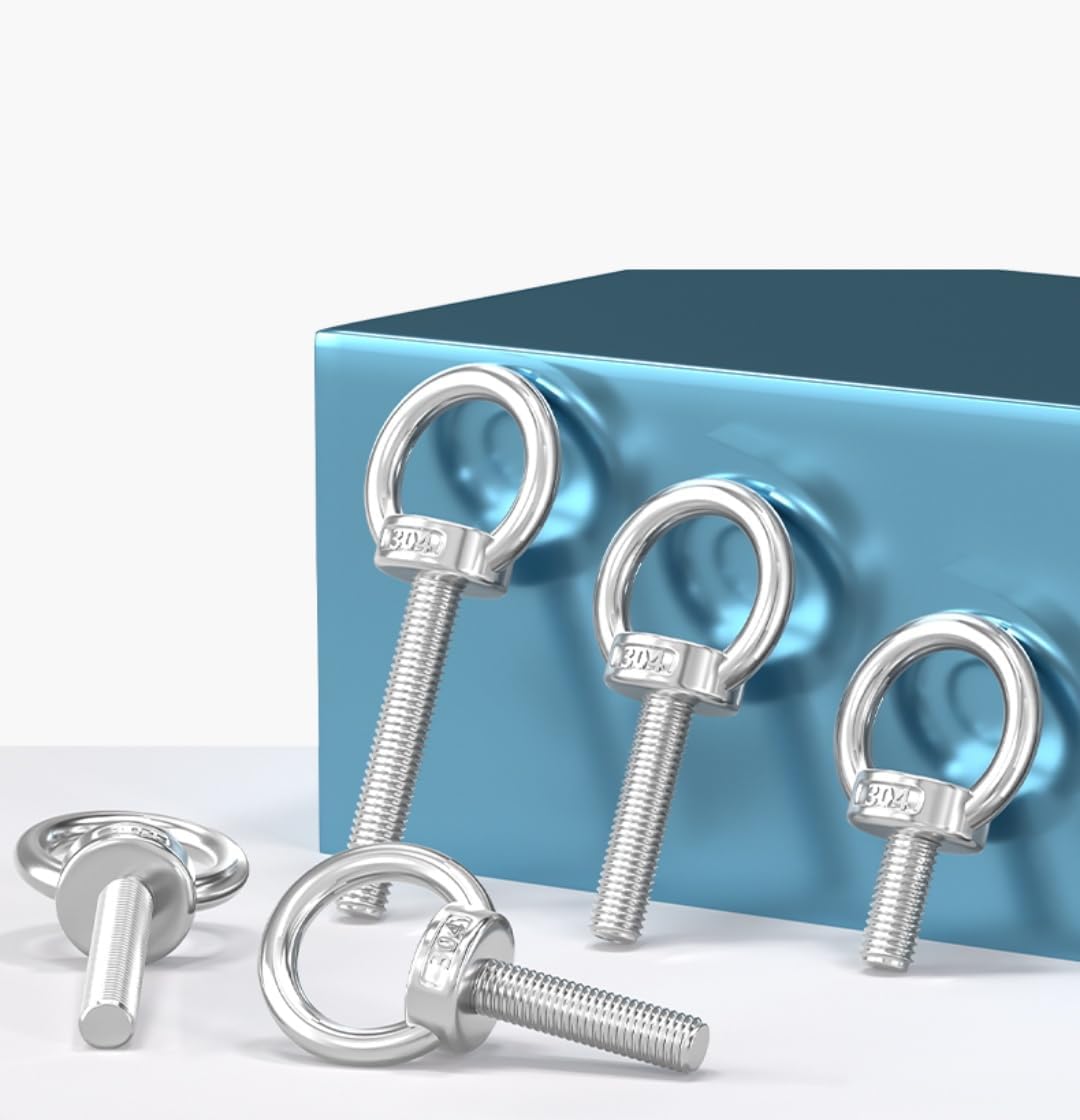 2 Piezas M16 Pernos elevadores Cáncamos de Acero inoxidable 304,Pernos de ojo, Anillos de elevación, Tornillos de ojo para accesorios de elevación (M16x60)