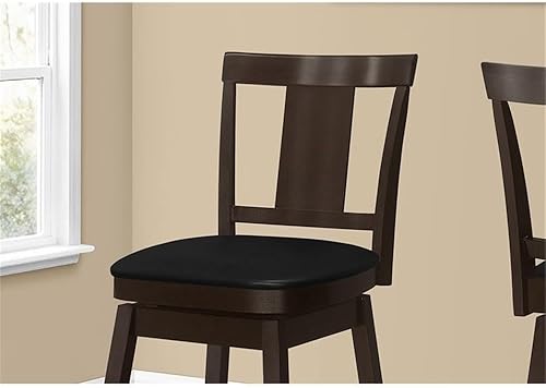 Miniatura 17 de Monarch Specialties I 1233 Taburete de bar, juego de 2, giratorio, altura de mostrador, cocina, madera, aspecto de piel sintética, blanco, gris, de